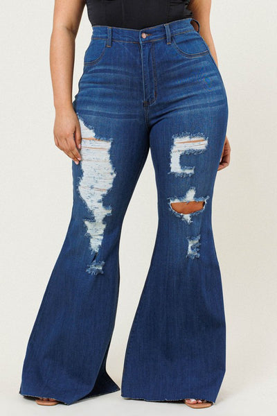 Plus Destroyed Bell Bottoms