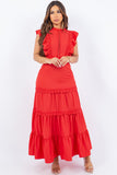 Red Crochet Maxi Dress