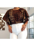 Animal Print Flutter Sleeve Crop