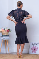 Black Mermaid Midi Dress