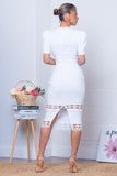 White Cut Out Midi Dress