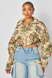 Stylish Floral  Crop Jacket