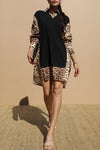 Leopard Print Loose Shirt Dress