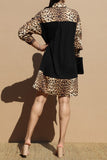 Leopard Print Loose Shirt Dress