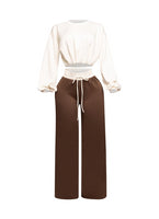 Balloon Top & Wide Leg Pants Set