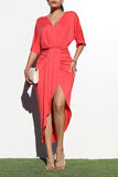 V-Neck Ruched Bodycon Dress