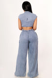 Jessie Back Cut Out Denim Jumpsuit