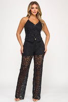Boho Black Crochet Two -Piece Set