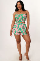 Floral Print Smocked Crop Top And Short Pant Set