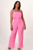 Strapless Pleated Jumpsuit