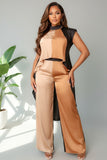 Color Block Hi-Low Top and Pants Set 2 Piece Set