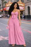 Front Tie Up Wide Leg Jumpsuit