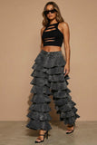 Ruffle Tired Women Jeans