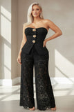 Sleeveless Button Front Lace Jumpsuit (3/16)