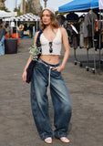 Barrel Baggy Jeans With Draw String