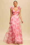 Floral Garden Criss-Cross Back Maxi Dress