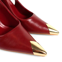 Metal Pointed Toe Sling Back Shoes