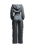 Hoodie Jacket & Side Tassel Pants Set