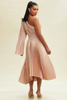 One Shoulder Pleated Dress