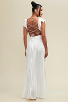 Pleated Ruffle Maxi Gown
