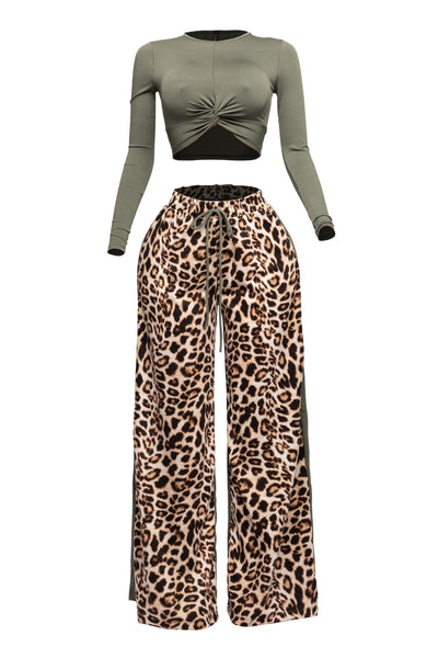 Plus Animal Print Comfy Set