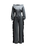 Hoodie Jacket & Side Tassel Pants Set