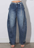 Barrel Baggy Jeans With Draw String