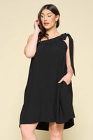 Myra Plus Size Mini Dress (Black)