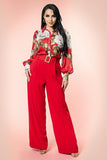 Red Wide Leg Pants (Bottoms Only)