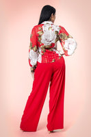 Red Wide Leg Pants (Bottoms Only)